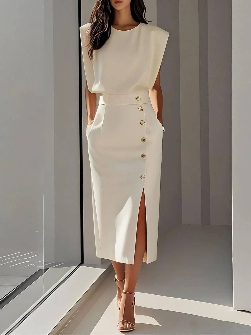 Celina™ | Stijlvolle Mouwloze Midi Jurk