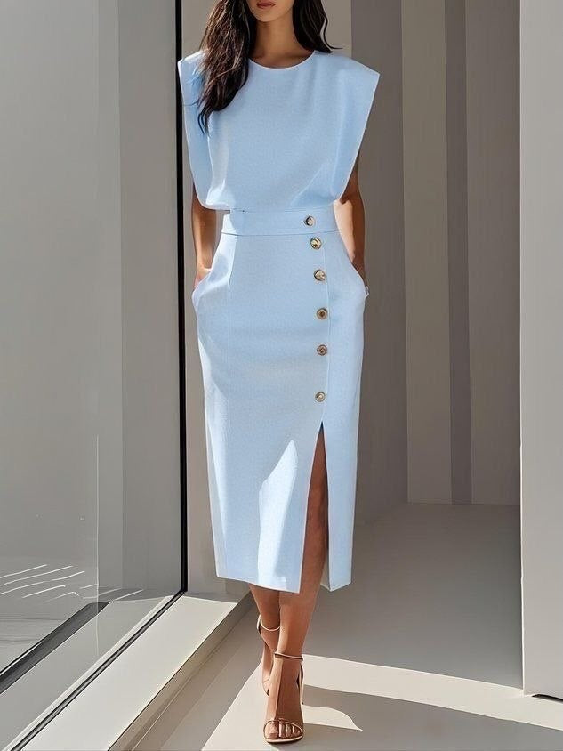 Celina™ | Stijlvolle Mouwloze Midi Jurk