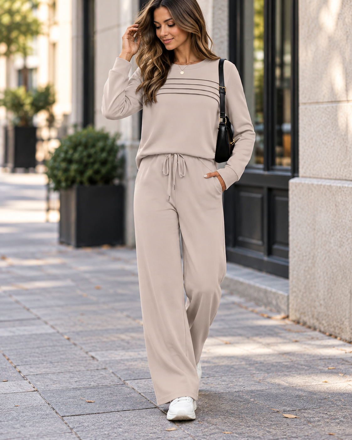 Freya™ | Comfortabele Tweedelige Set Met Wijde Broek