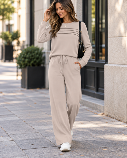Freya™ | Comfortabele Tweedelige Set Met Wijde Broek