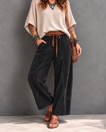 Marae™ | Comfortabele Ribfluwelen Broek met Elastische Taille