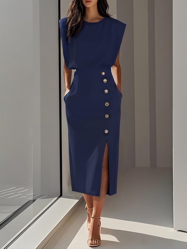 Celina™ | Stijlvolle Mouwloze Midi Jurk