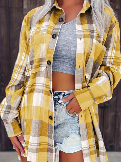 Sanne™ | Relaxte Lange Geruite Blouse 2