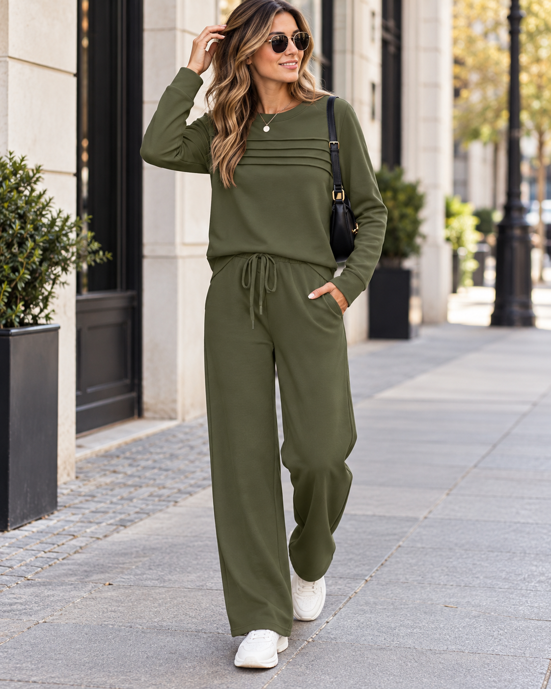 Freya™ | Comfortabele Tweedelige Set Met Wijde Broek