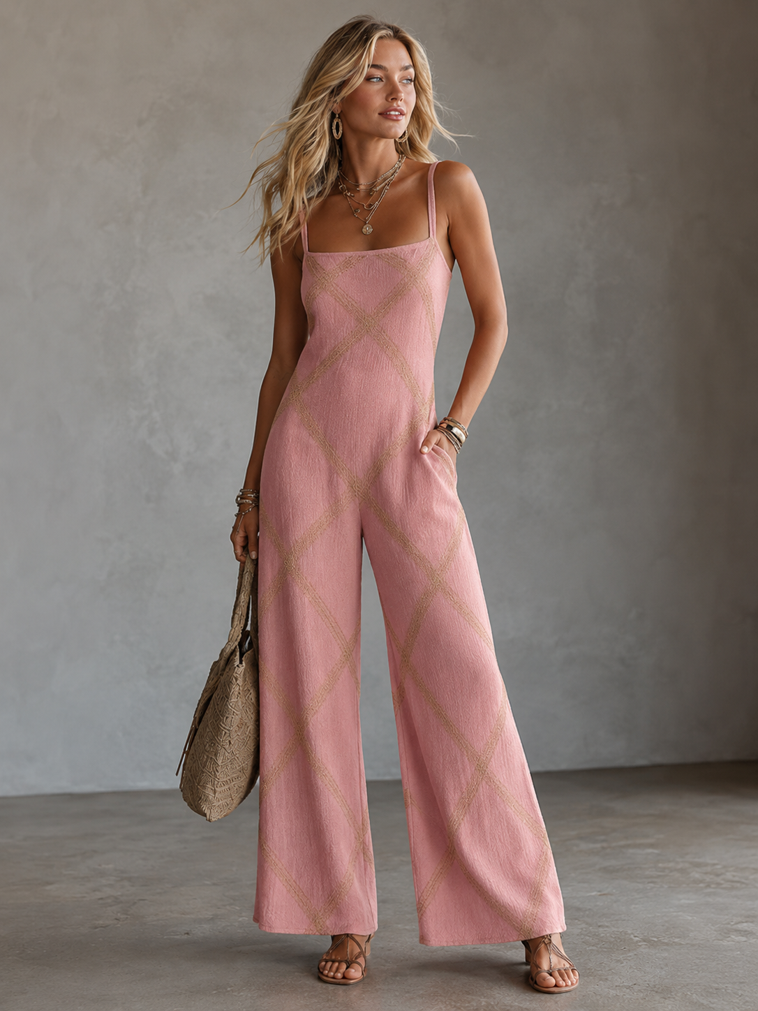 Zafira™ | Elegante Jumpsuit Met Wijde Pijpen En Print