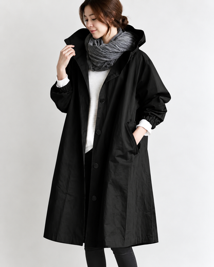 Vina™ | Warme Lange Trenchcoat Met Capuchon