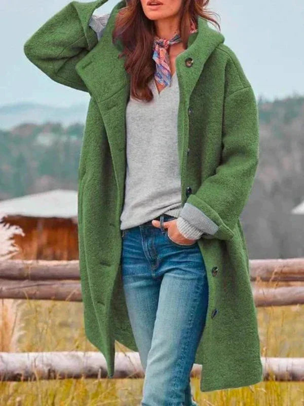 Marit™ | Lange Wollen Winterjas met Capuchon 5
