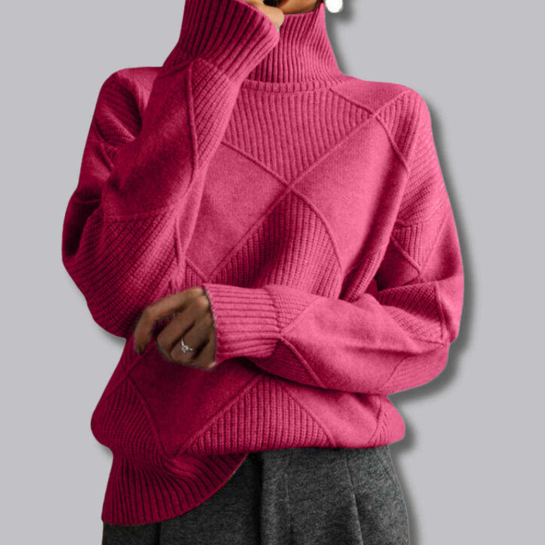 Astrid™ | Zachte coltrui met ruitpatroon 10