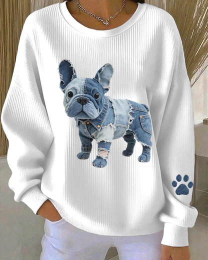 Dax™ | Comfortabele Trui Met Patchworkprint Van Dieren