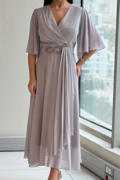 Elma™ | Elegante Soepelvallende Midi Jurk