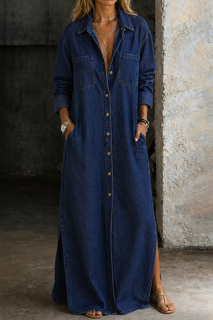 Mila™ | Denim Maxi Blousejurk