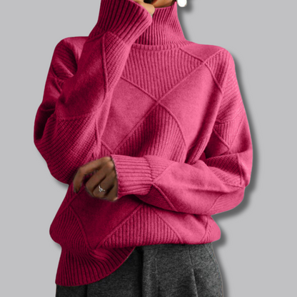 Astrid™ | Zachte coltrui met ruitpatroon 11