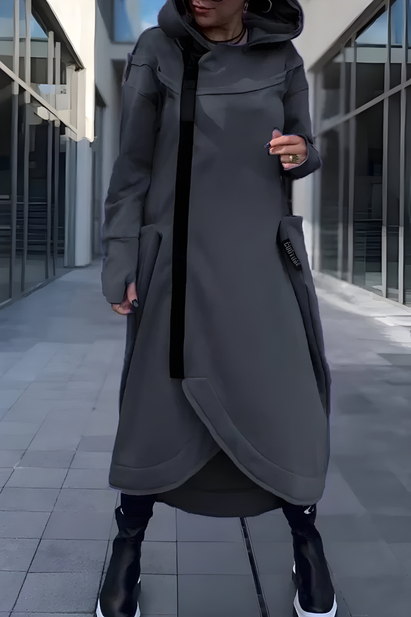 Estelle™ | Lange Hoodie Jurk met Ritssluiting