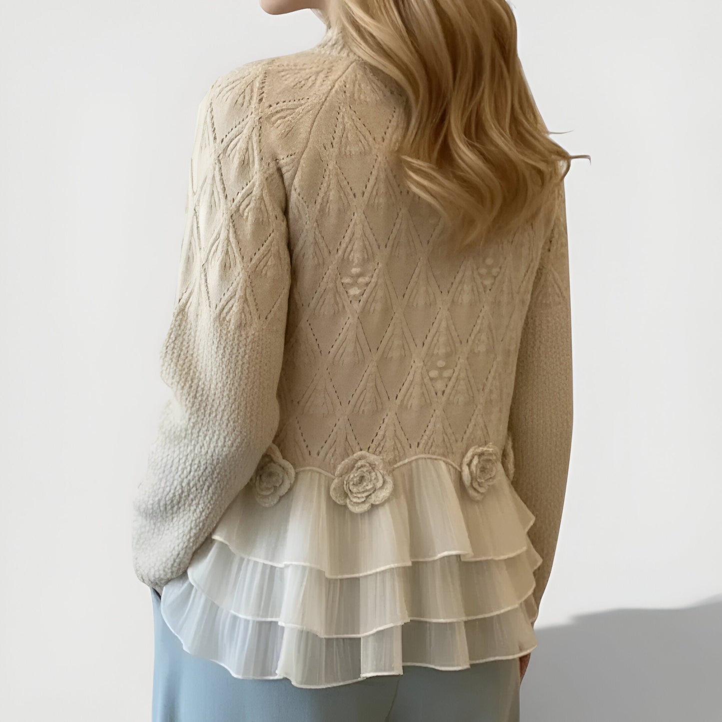 Aure™ | Elegante Textuur Ruffle Trui