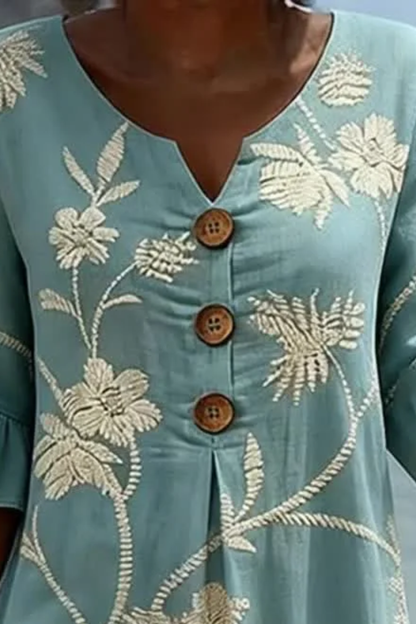 Nemi™ | Elegante Bloemen Midi Jurk