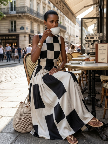 Els™ | Elegante Buikbedekkende Mouwloze Maxi Jurk
