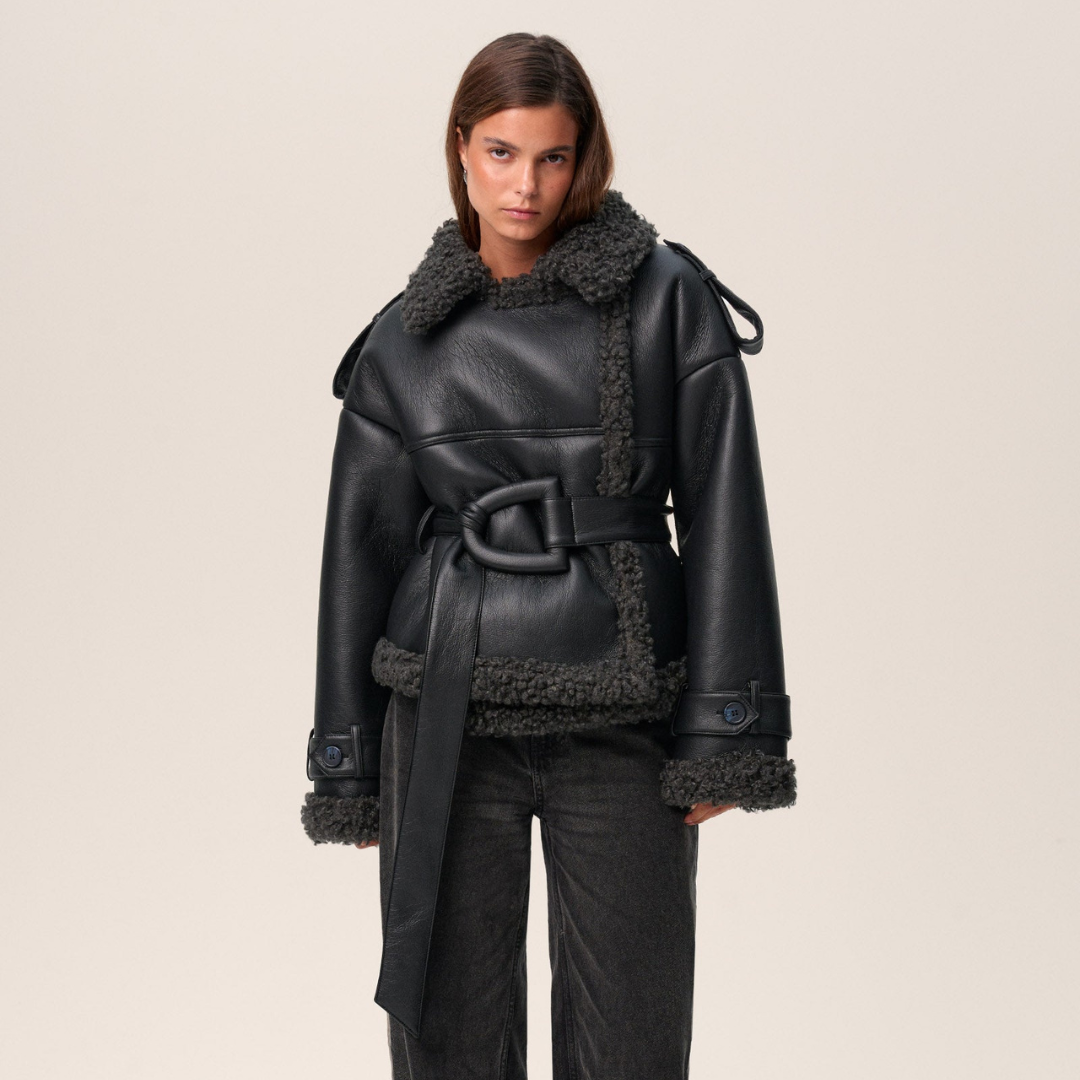 Aris™ | Chique Ceintuur Sherpa Jas