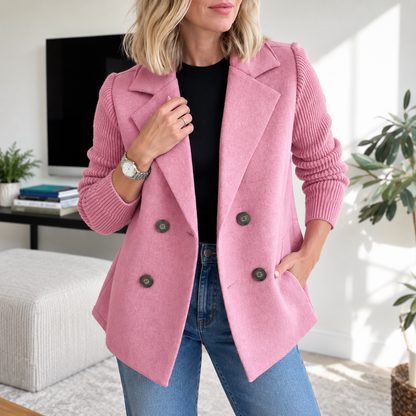 Tasha™ | Comfortabele Blazerjas met Gebreide Mouwen