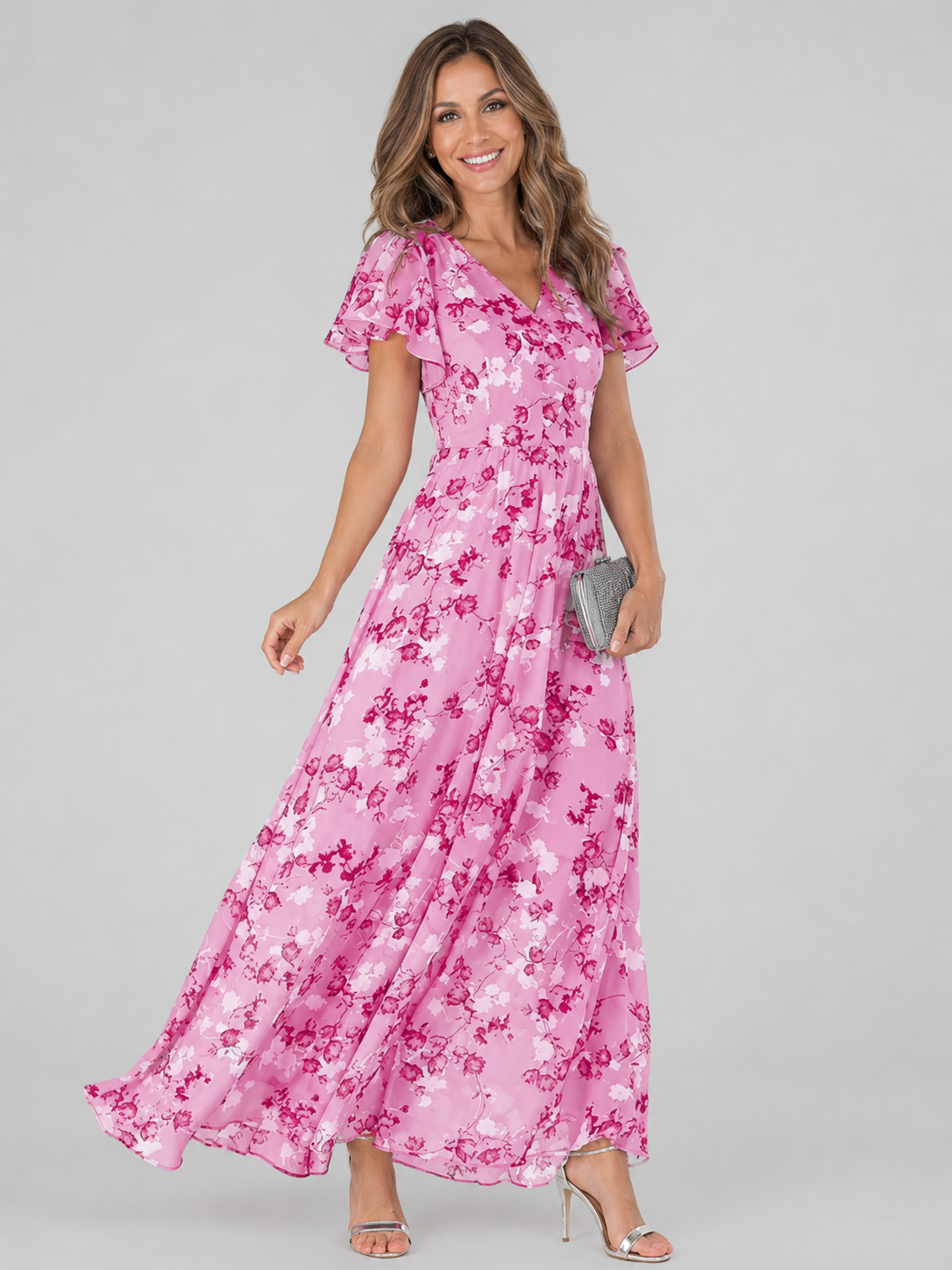 Florine™ | Buikcamouflerende Bloemen Maxi Jurk