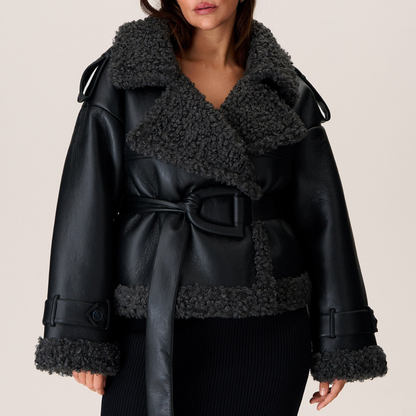Aris™ | Chique Ceintuur Sherpa Jas