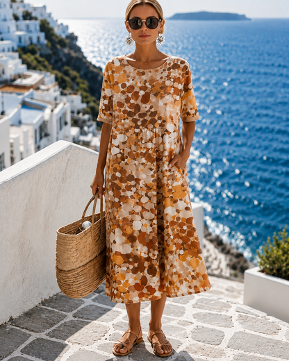 Elena™ | Elegante Bloemen Midi Jurk