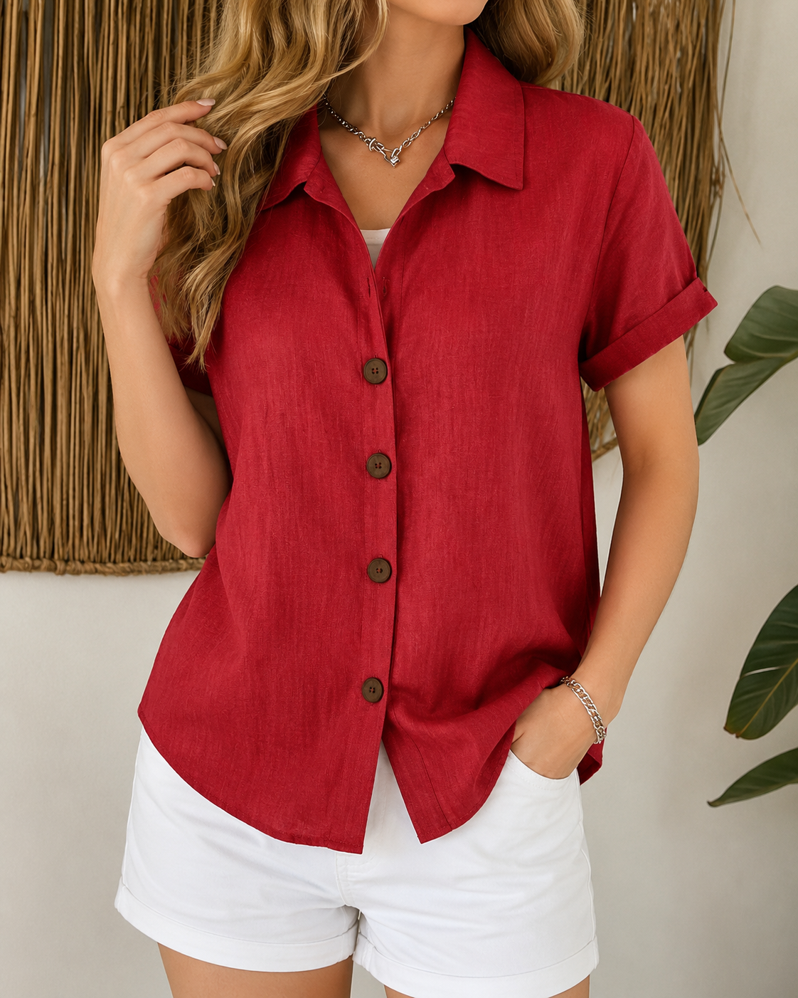 Noëlle™ | Relaxte Blouse Met Knopen