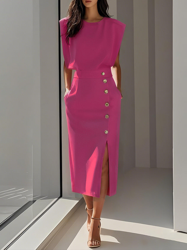 Celina™ | Stijlvolle Mouwloze Midi Jurk