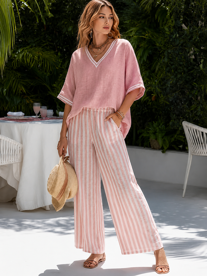 Alira™ | Gestreepte Tweedelige Set