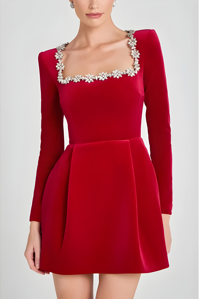 Noelle™ | Klassieke fluwelen cocktailjurk