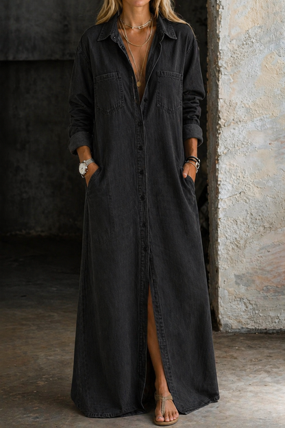 Mila™ | Denim Maxi Blousejurk