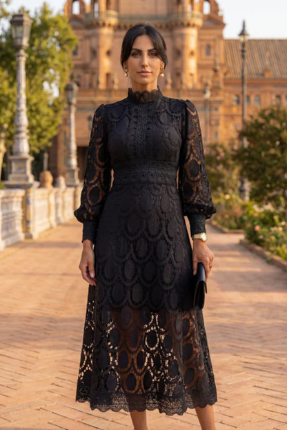 Vira™ | Elegante Kanten Midi Jurk