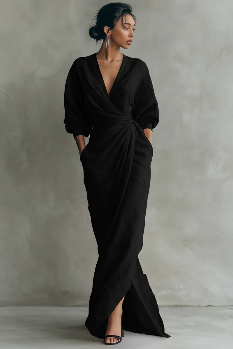 Nina™ | Stijlvolle Wikkel Maxi Jurk