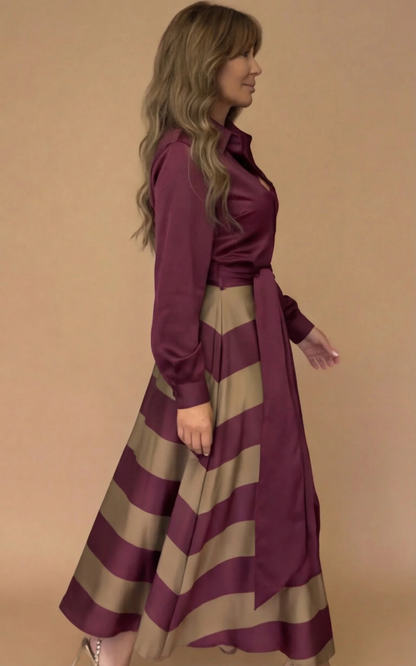 Romy™ | Elegante Gestreepte Maxi Jurk