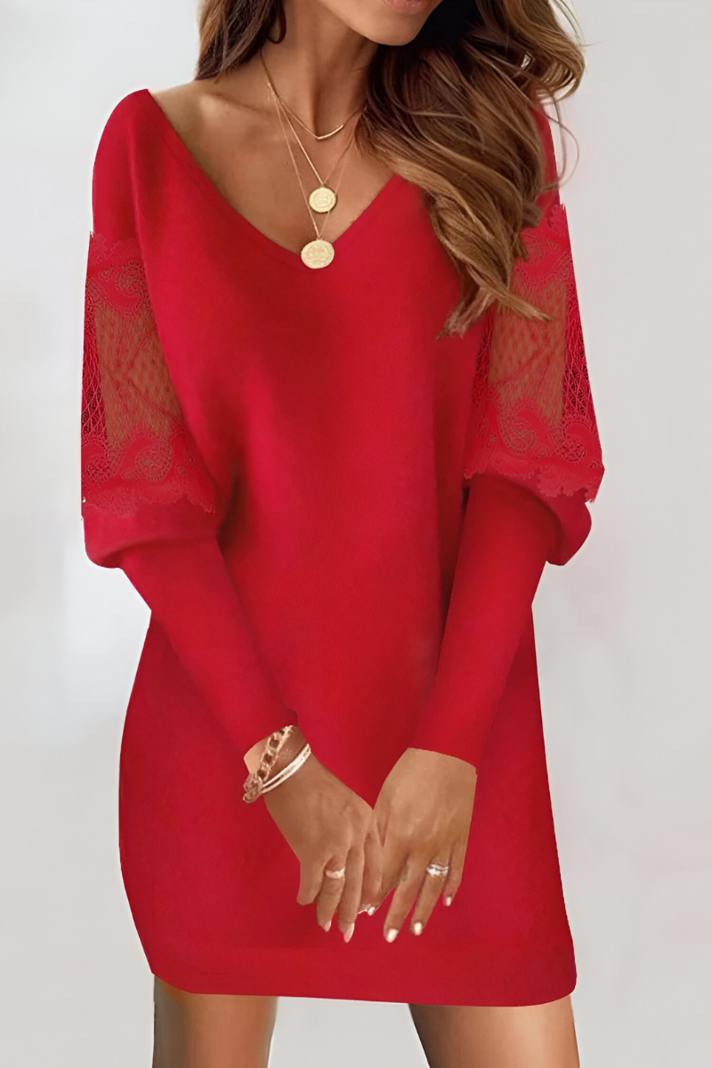 Mila™ | Elegante Jurk met Kantmouwen