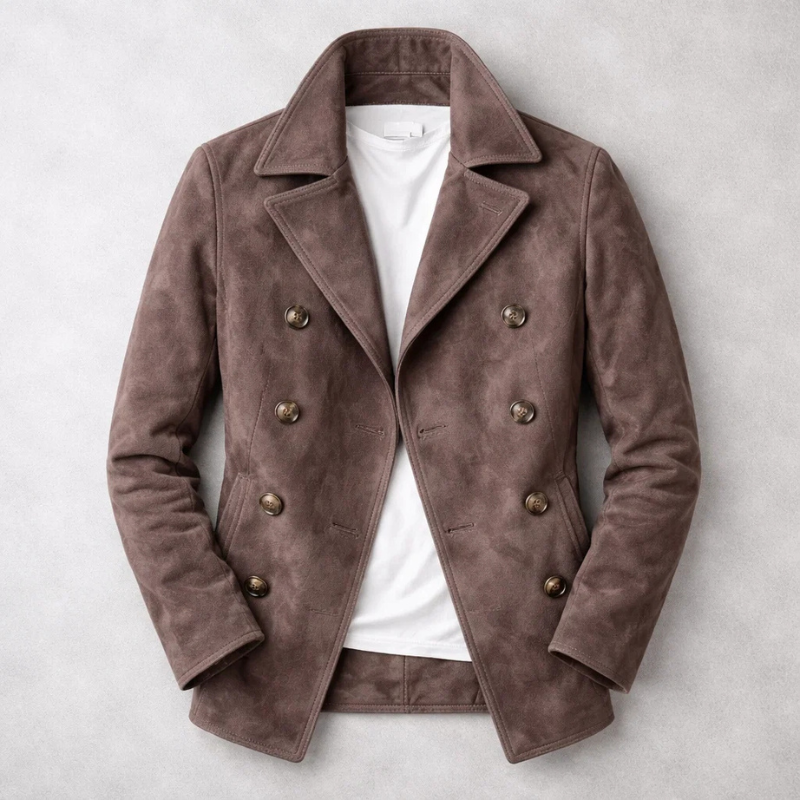 Thijs™ | Suède Dubbelknoops Jas 3