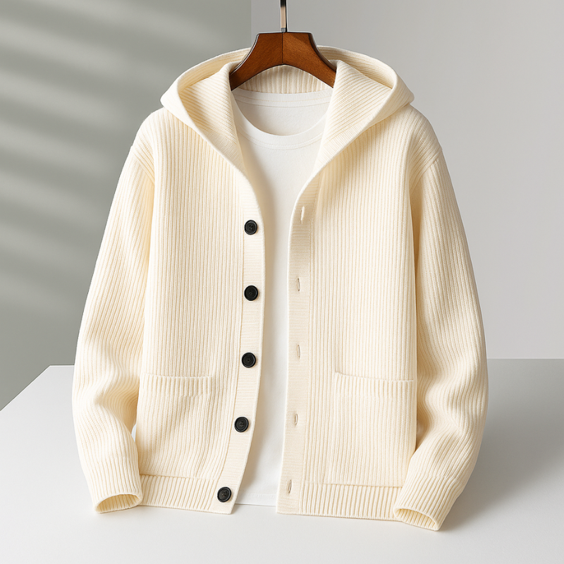 Owen™ | Casual Geribd Vest Met Capuchon