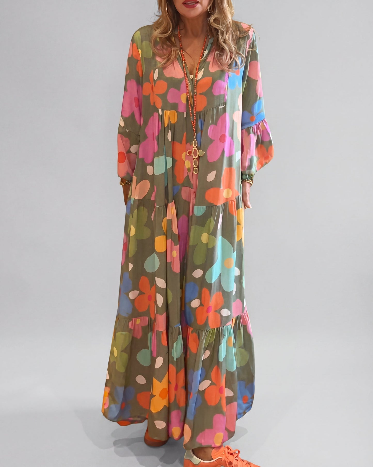 Zavi™ | Stijlvolle Bloemen Maxi Jurk
