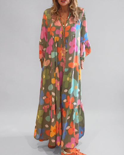 Zavi™ | Stijlvolle Bloemen Maxi Jurk