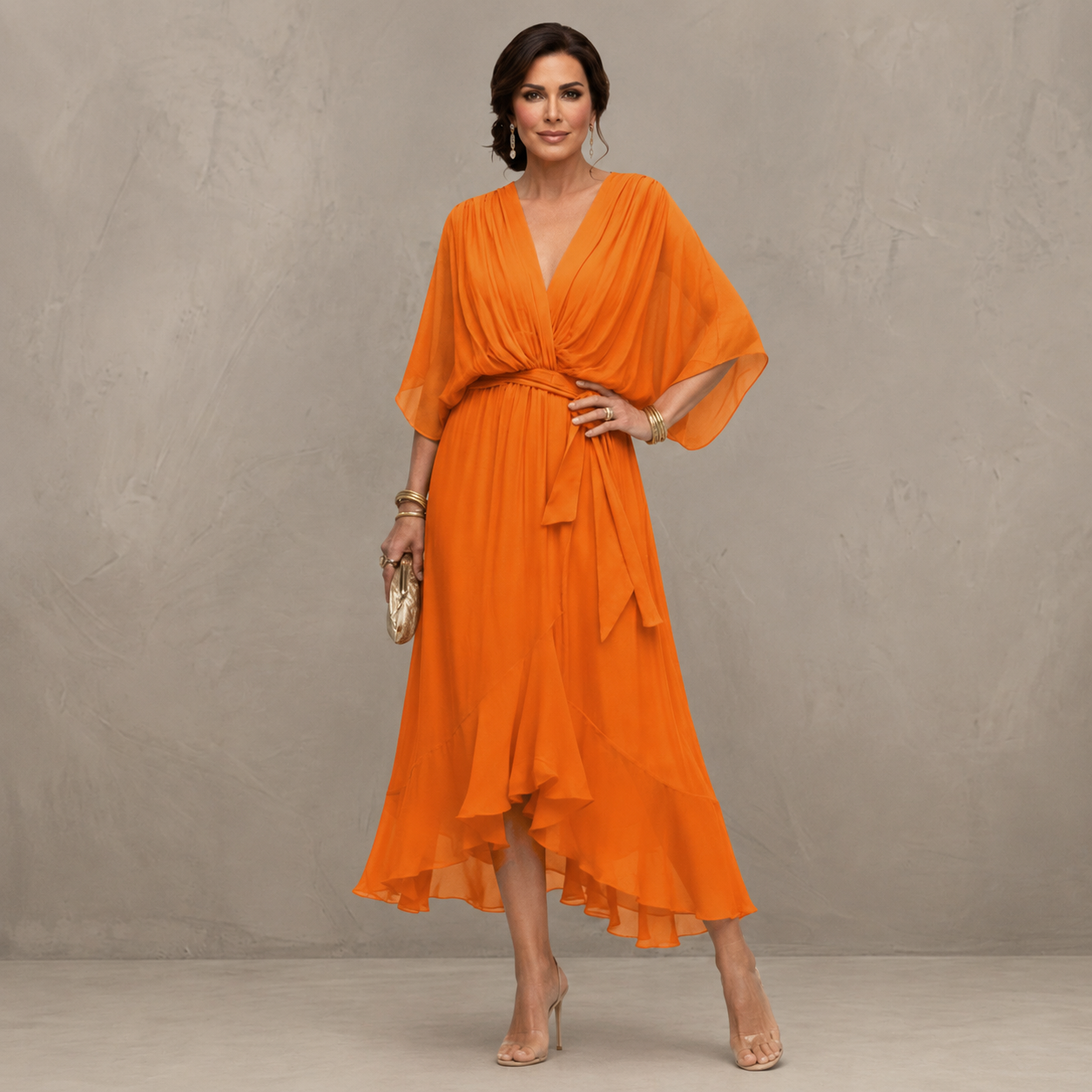 Marta™ | Elegante Chiffon Midi Jurk