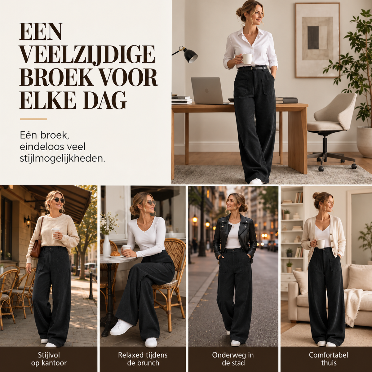 Noelle™ | Comfortabele Wijde Broek Met Zakken