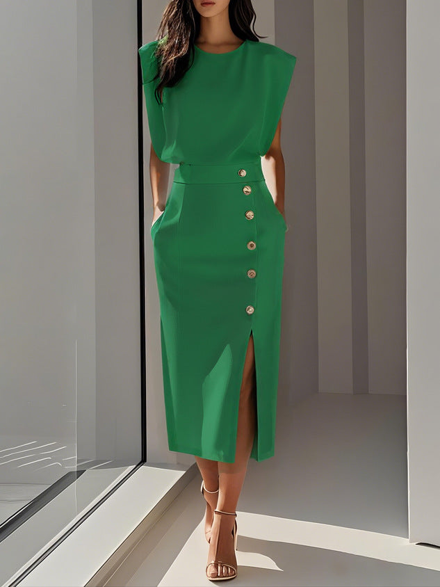 Celina™ | Stijlvolle Mouwloze Midi Jurk