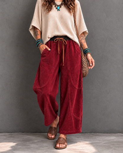Marae™ | Comfortabele Ribfluwelen Broek met Elastische Taille