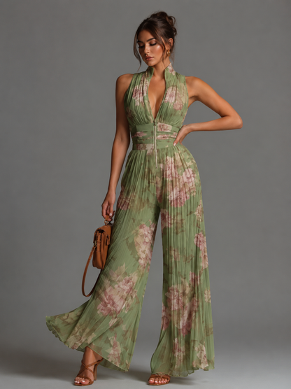 Nicole™ | Elegante Bloemen Chiffon Jumpsuit