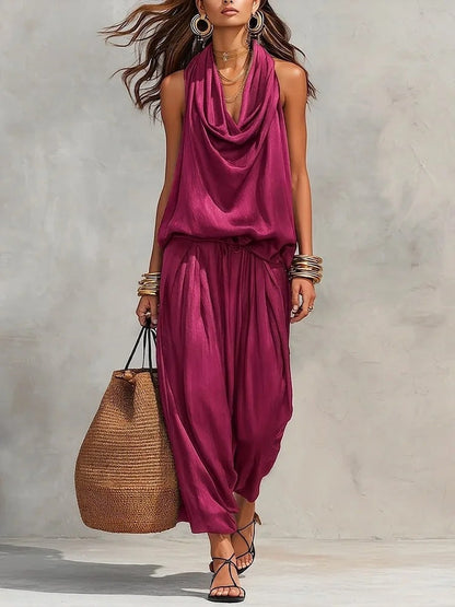 Yuna™ | Elegante Gedrapeerde Twee Delige Set