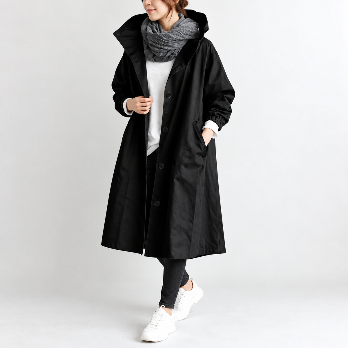 Wendy™ | Lange Trenchcoat Met Capuchon