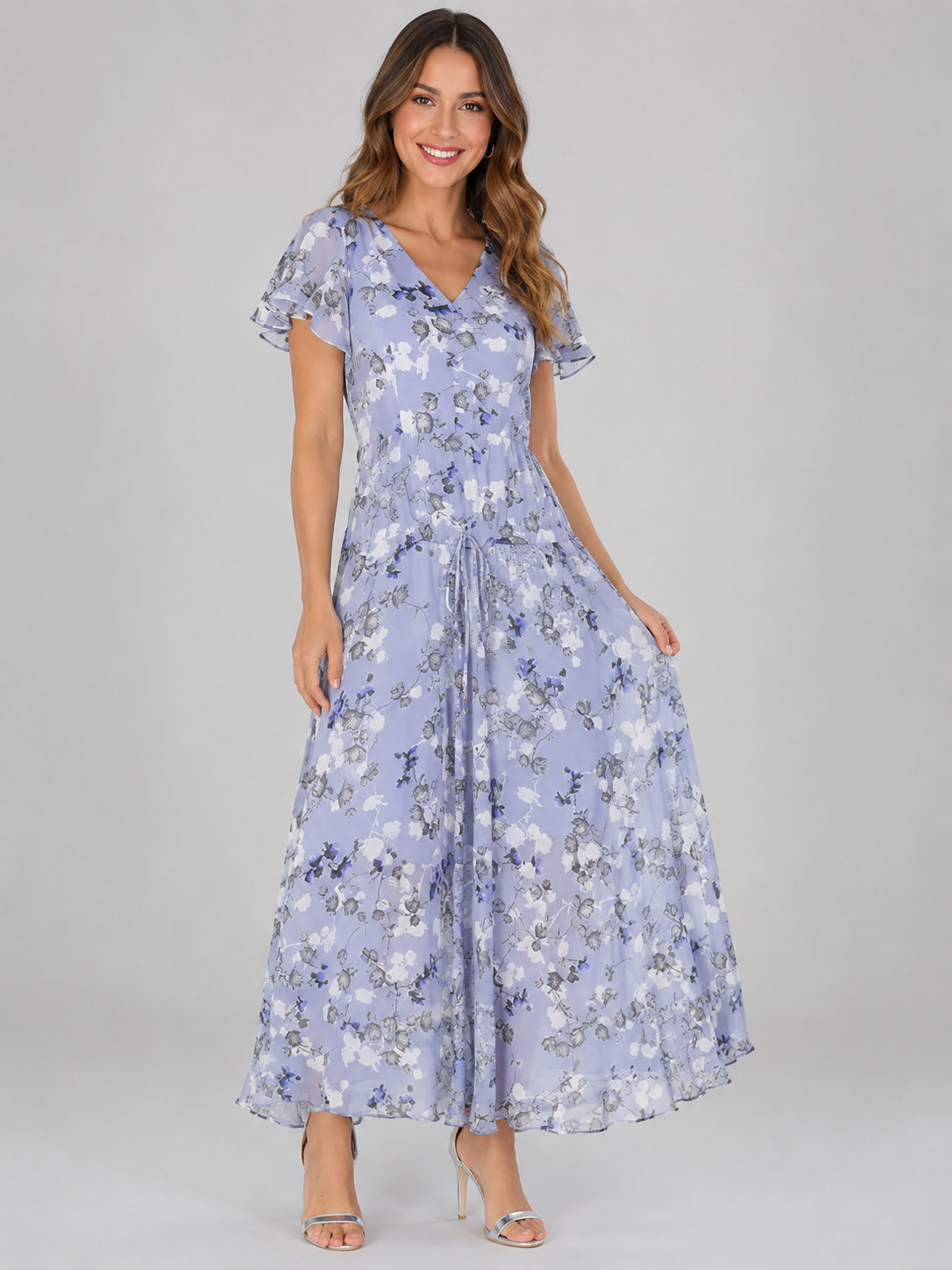 Florine™ | Buikcamouflerende Bloemen Maxi Jurk