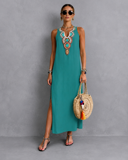 Colette™ | Buikbedekkende Mouwloze Maxi Jurk