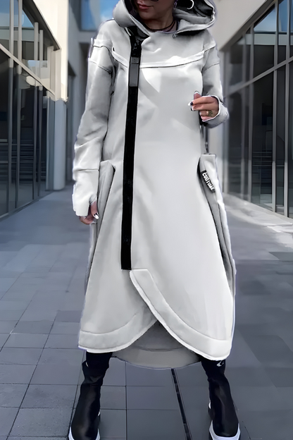 Estelle™ | Lange Hoodie Jurk met Ritssluiting