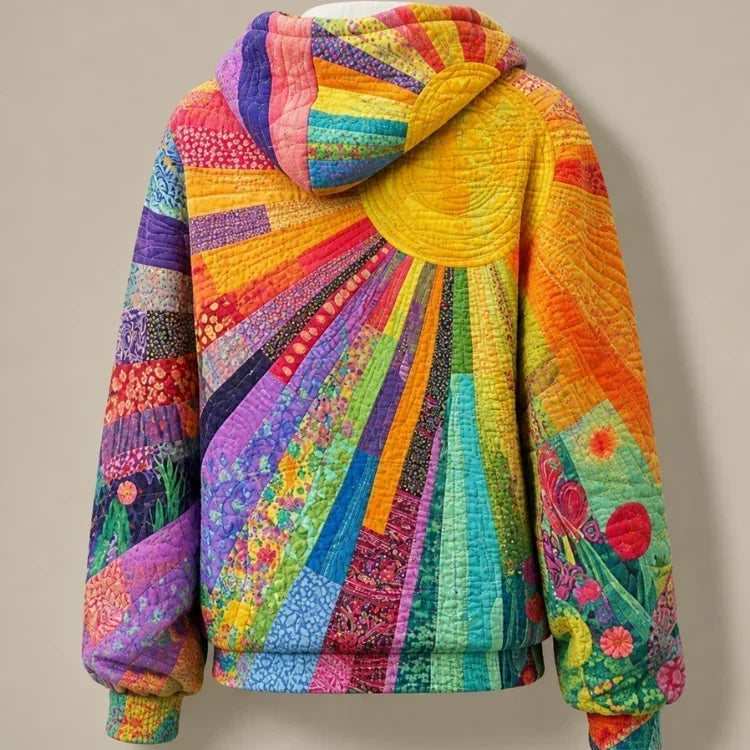 Floor™ | Kleurrijke Doorgestikte Hoodie met Print 5