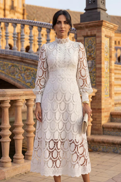 Vira™ | Elegante Kanten Midi Jurk